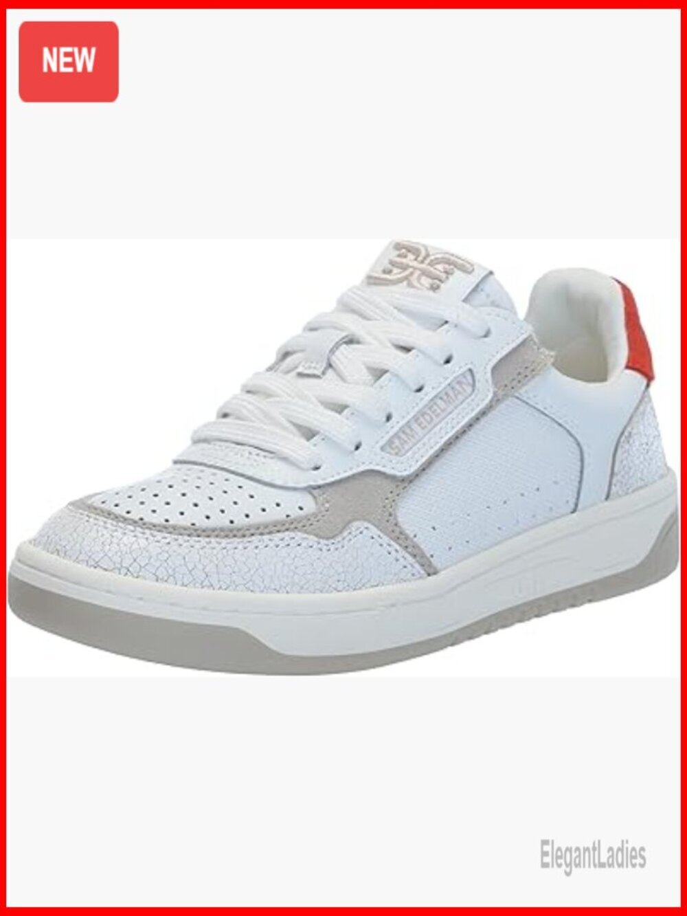 Women's Leather Sneakers Size 8 Lace-Up Low-Top Fashion Casual Walking